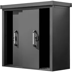 GFP Primeyard Geräteschrank LEON aus Metall Gartenschrank inkl. Boden, anthrazit 120x78x161 cm