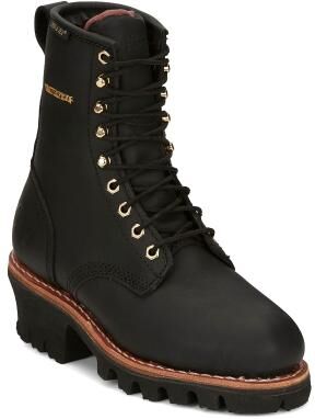 "Chippewa Boot Tinsley 8"" Waterproof Steel Toe Logger - Womens 7 Black Boot W"