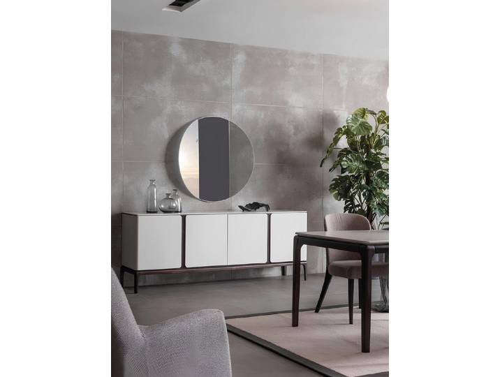 JVmoebel Sideboard Eleganter Spiegelsatz in Grau und Weiß aus hochwertigem Holz, Made in Europa