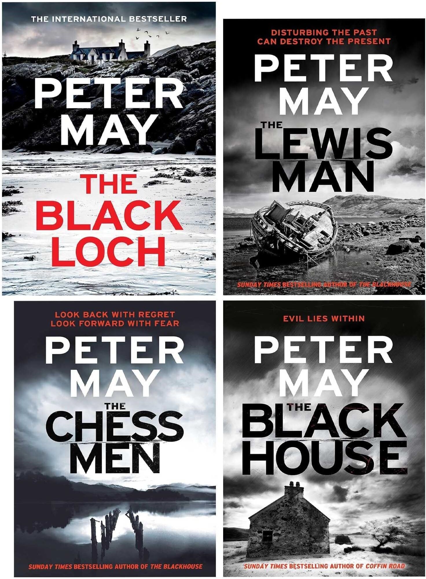 Quercus Publishing The Lewis Trilogy by Peter May 4 Books Collection Set (The Lewis Man, The Blackhouse, The Chessmen and The Black Loch [Hardback])