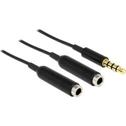 Delock 65575 Klinke Audio Y-Kabel [1x Klinkenstecker 3.5 mm - 2x Klinkenbuchse 3.5 mm] 25.00 cm Schwarz