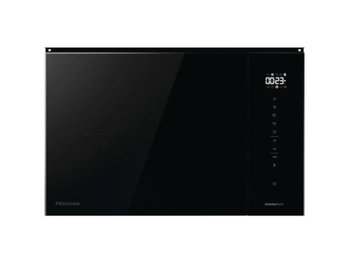 Hisense BIM325GI63DBG - Einbau-Mikrowelle mit Grill, 25 l, hydrolytische Selbstreinigung, Schnellaufheizung, Grillmodus, automatische Auftauung, mehrstufiges Kochen, Kristallschwarz