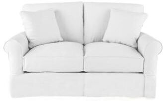 Baldwin Loveseat Slipcover - Stocked - Super White Twill - Ballard Designs