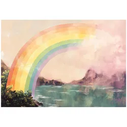 FOTOTAPETE Kinderzimmer Mädchen Regenbogen Vlies Tapete 400x280