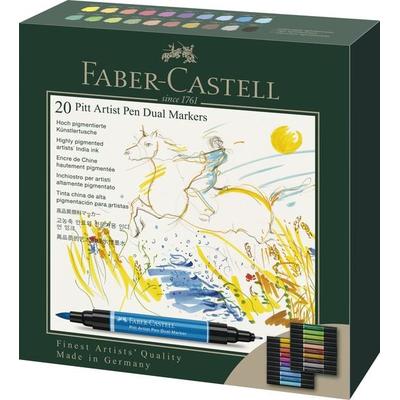 Faber-Castell Tuschestifte Pitt Artist Pen Dual Markers, 20er Set