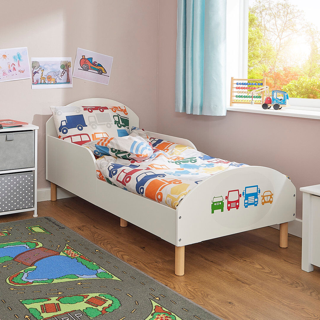 Liberty House Toys Kids White Toddler Bed – Transport White EU Toddler - 70 x 160 cm