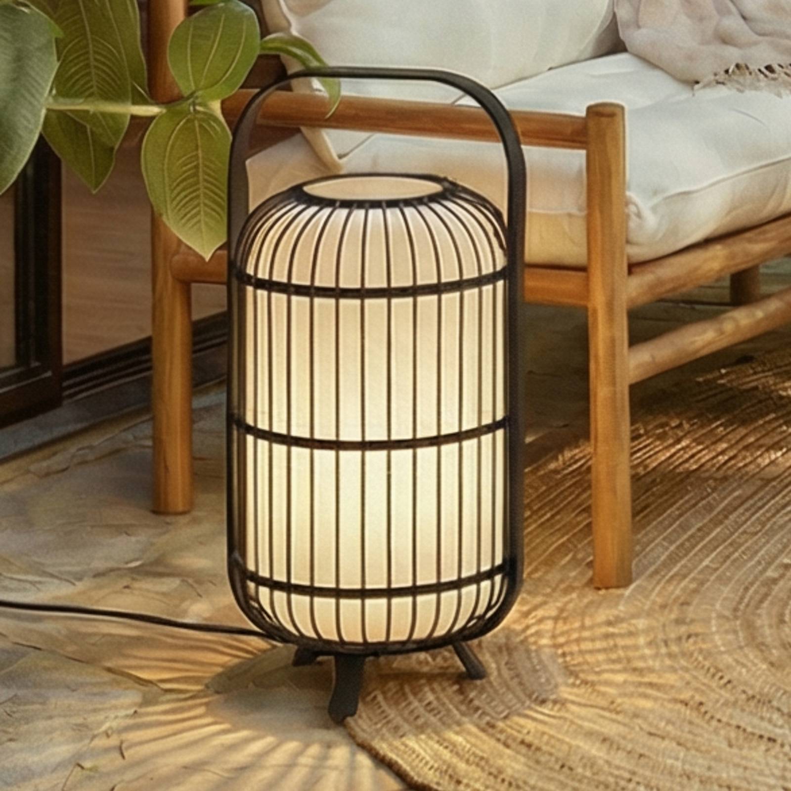Lucande Terrassenleuchte Tayori, schwarz, 64 cm, IP44 Tayori, schwarz, Aluminium, Design