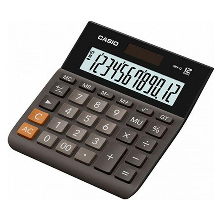 Casio Desktop calculator MH-12, 127 x 136.5 x 28.8 mm, black (Batteriebetrieb, Solarenergie) (4971850091301)