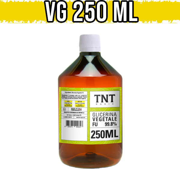 TNT Vape Glicerina Vegetale 250ml Full Vg