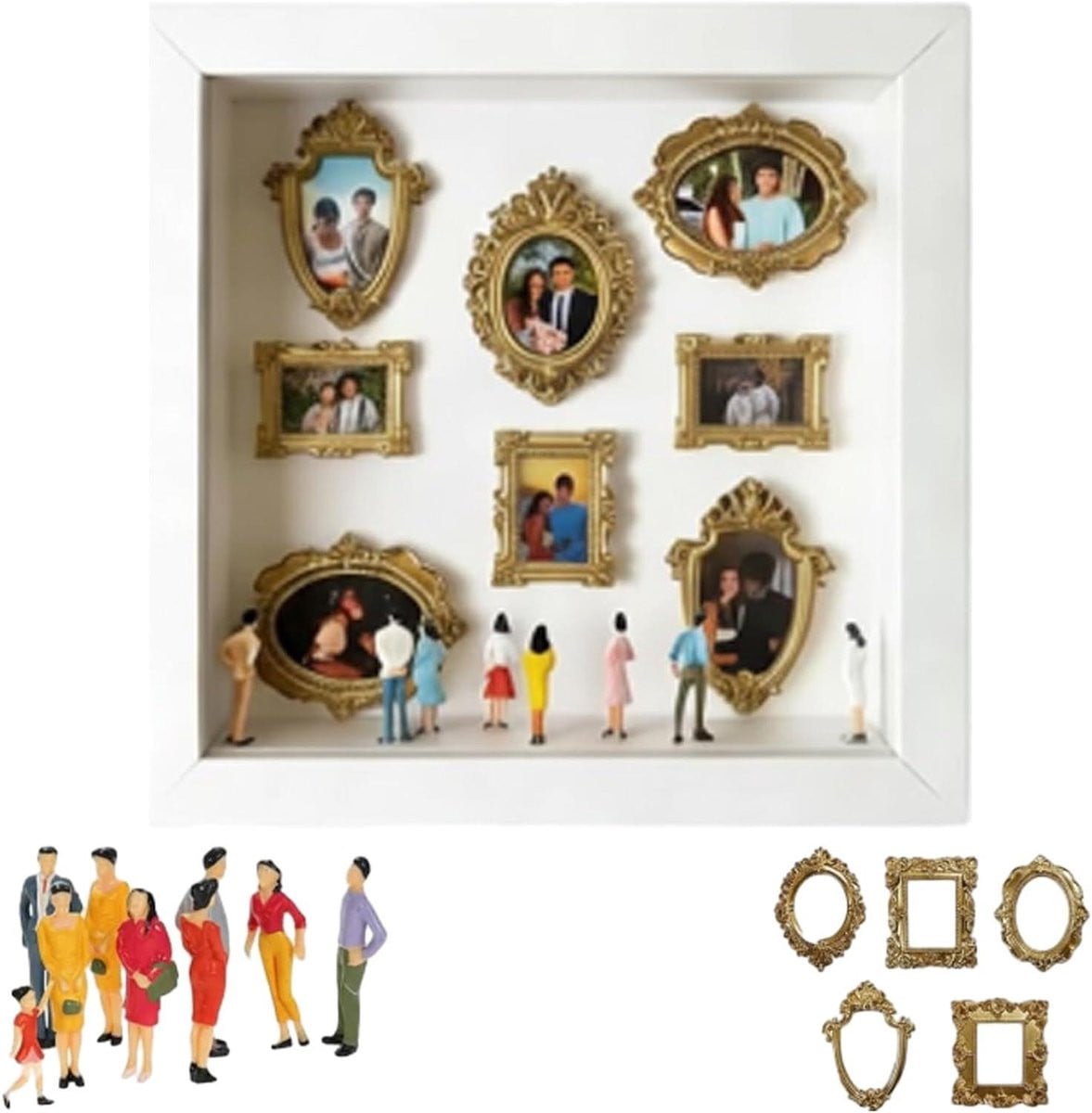 Museum Silhouette Box Gouden Herinneringsdisplay voor Persoonlijke Decoratie - 25 cm