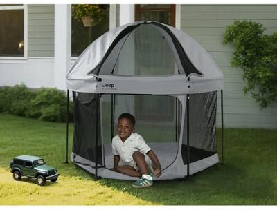Jeep Hexagon Pop Up Play Yard with Removable Canopy