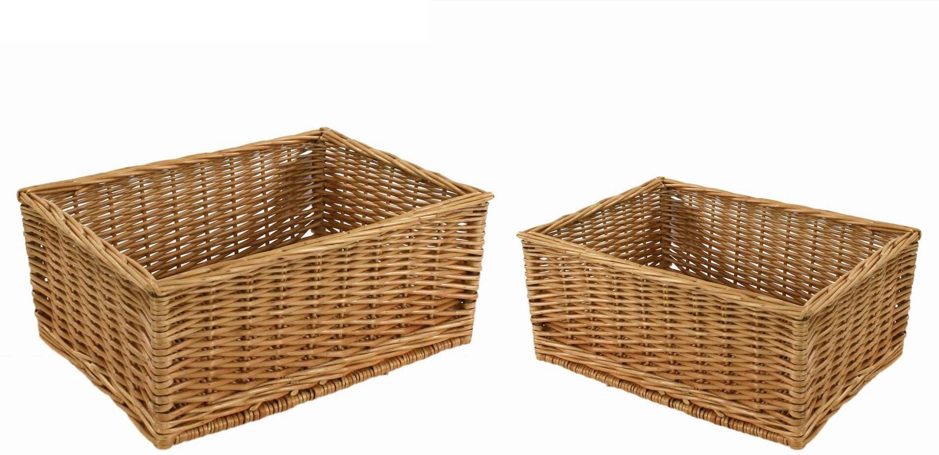 giordanoshop Set 2 Cassetti in vimini naturale rettangolare...
