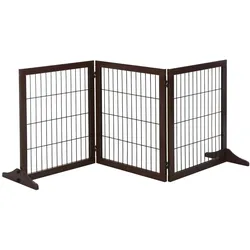 PawHut Absperrgitter für Hunde Kiefernholz Braun 185 x 36 x 71 cm
