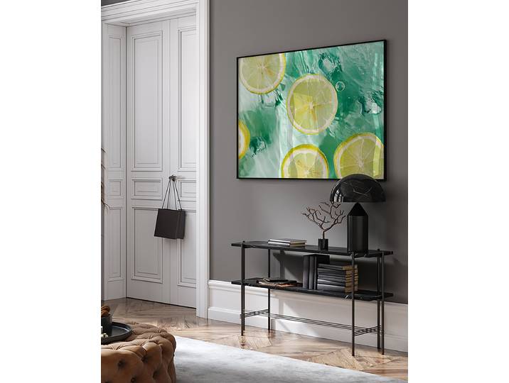 Impression artistique Citrons de mer Revêtement : verre acrylique Structure : hêtre laqué Multicolore 63 x 83cm