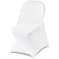 VEVOR Stuhlhussen Stuhlbezug Stretch 150 Stk. waschbarer & abnehmbarer Stuhlüberzug aus Polyester-Spandex für Hochzeitsfeiern Esszimmerbankette, passend für Klappstühle (45 x 46 x 77 cm) Weiß