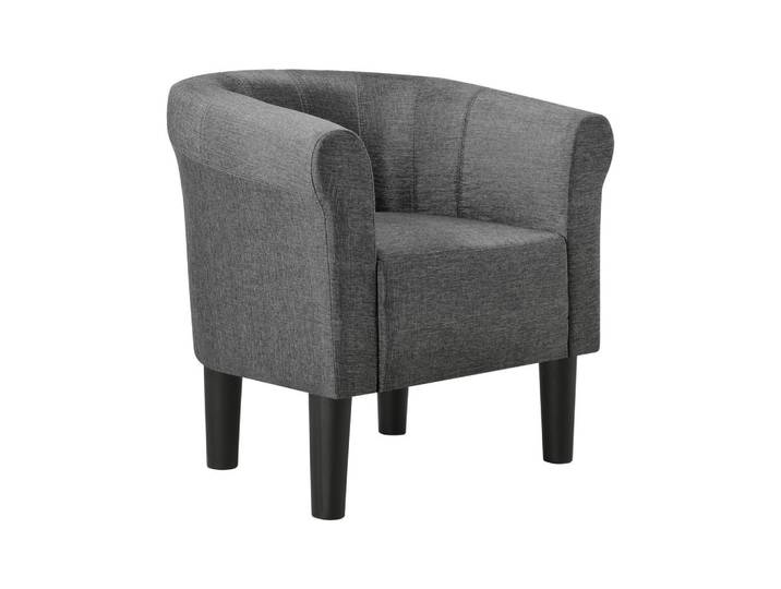 [en.casa] Sessel Jelgava Textil Grau, 70x70x58 cm, Wohnzimmer, Sessel