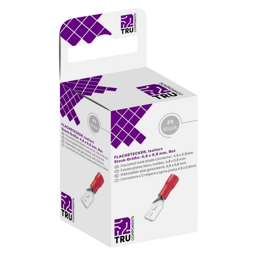 Tru Components 8436792 Flachstecker-Sortiment Steckbreite 4.80 mm Steckdicke 0.80 180° (8436792)