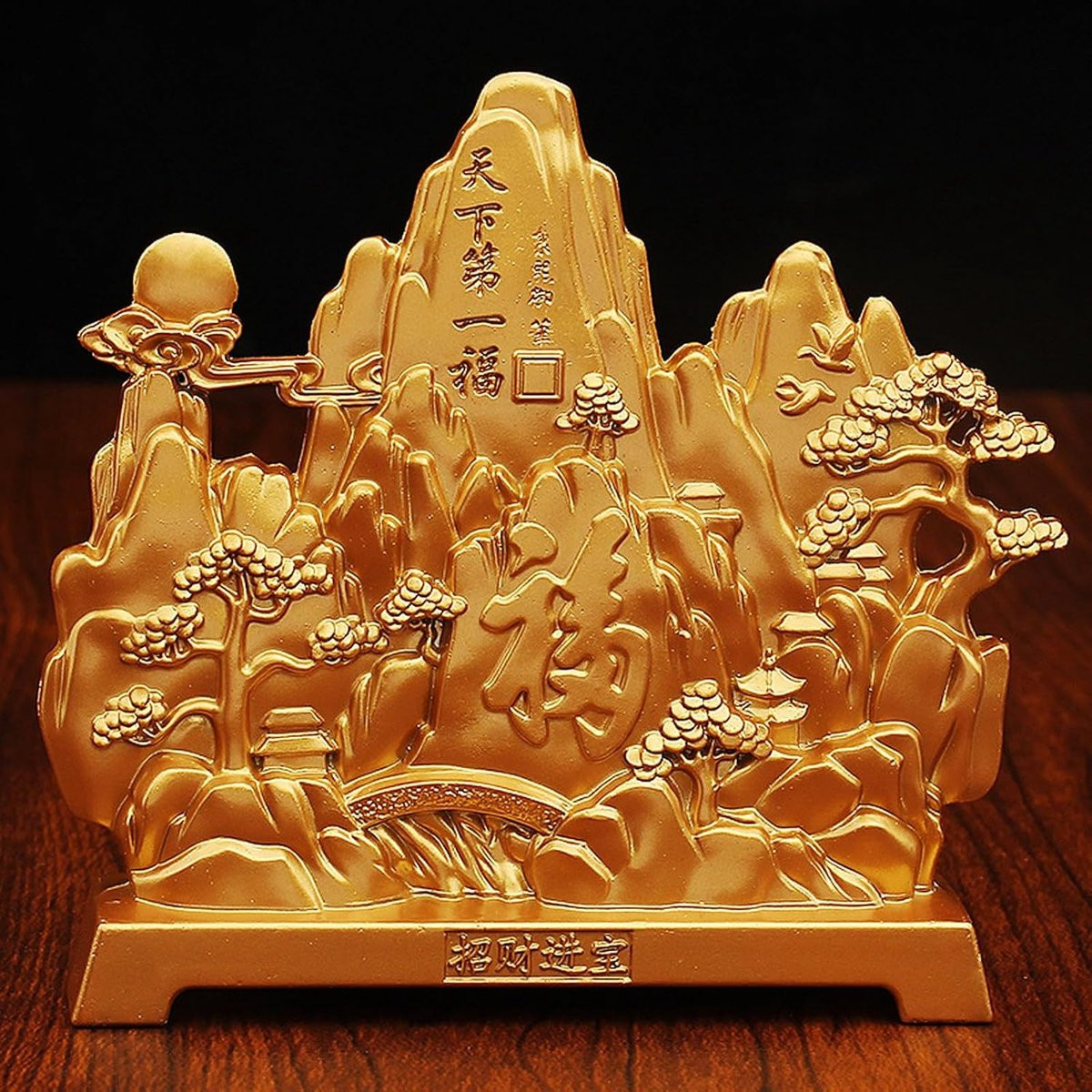 Handgemaakte messing decoratieve sculptuur in koperkleur voor op tafel