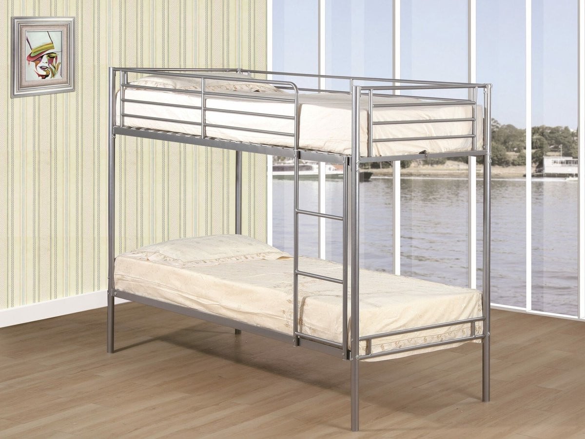Poldimar Stapelbed Saffron Zilver voor kinderen, B/D/H: 90 x 200 cm