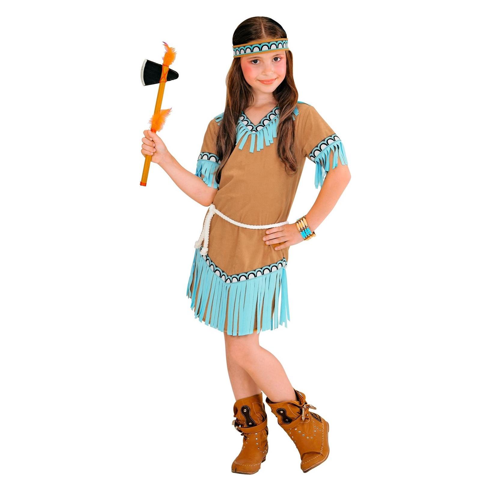 Widmann Indianerinnen Kostüm: Kleid, Gürtel, Stirnband (158) (WI06658)