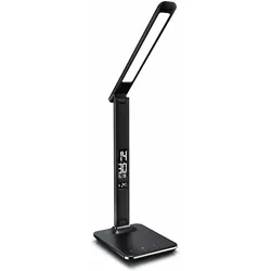 Brandson dimmbare LED Schreibtischlampe in Lederoptik Temperatur-, Alarm- & Kalenderfunktion
