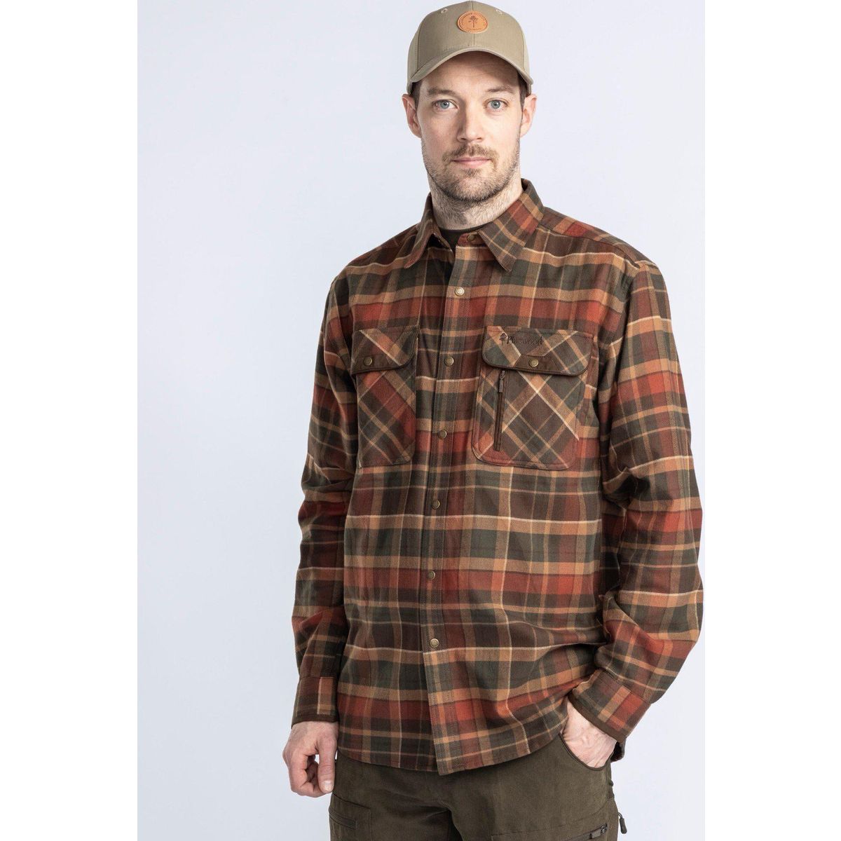 Pinewood Prestwick Exclusive Shirt d.green/terracotta (767) 4XL 6-94280767011