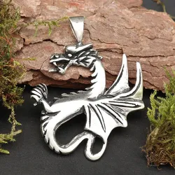 Drachensilber Drache keltisch Schmuck 925 Sterlingsilber Kettenanhänger - Silber