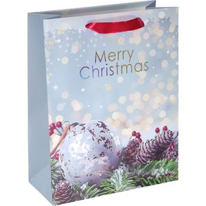 Sigel Geschenktüte GT114, Charmful Christmas, Geschenktasche, 26 x 33cm, blau, 5 Stück