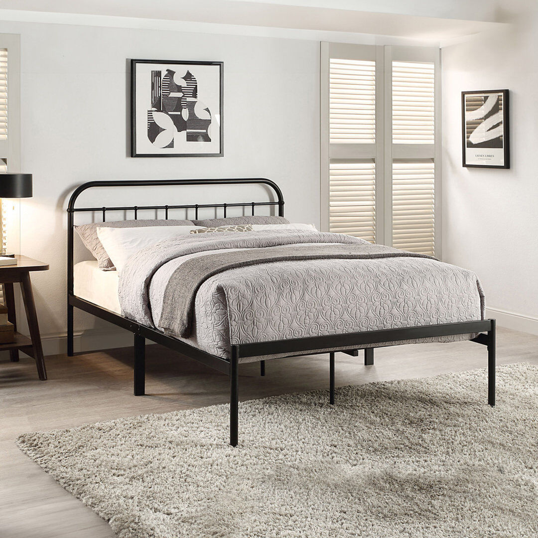 17 Stories Merriex Metal Bed Small Double (4')