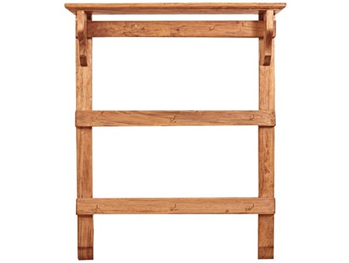 Biscottini Stammaufhänger aus massivem Lindenholz, natürliches Finish 85,5 x T 14,5 x H 103,5 cm - Schrank mit Regalen und Regalen aus Holz