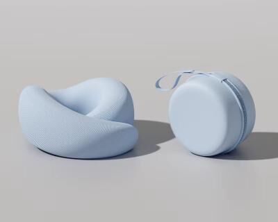 Inspired Finds Memory Foam Neck Support Pillow Soft Head Cushion With Ergonomic Support For Travel, Camping & Daily Comfort sky Blue 11.02x10.63x5.12in
