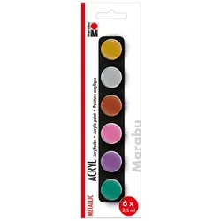 Marabu Acrylfarben-Set Metallic, farbsortiert