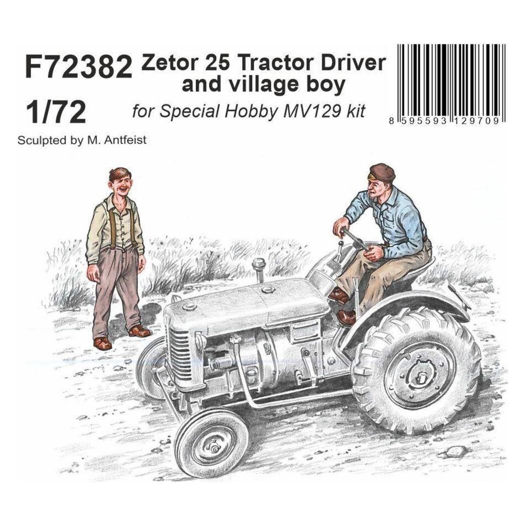 CMK Zetor 25 Tractor Driver and village boy 1/72 (129-F72382)
