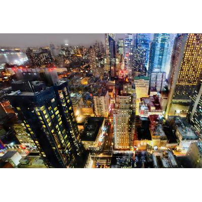Fototapete PAPERMOON "Stadt bei Nacht", bunt, B:4m L:2,6m, Vlies, Tapeten