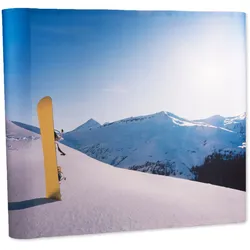 Pop-Up Textil Premium 3x3 Straight rund Seiten-Druck