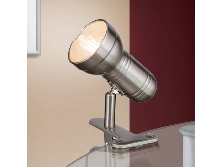 ORION Klemmleuchte SAMAL, alu / grau / zink, für Wohn- / Esszimmer, Metall, Modern