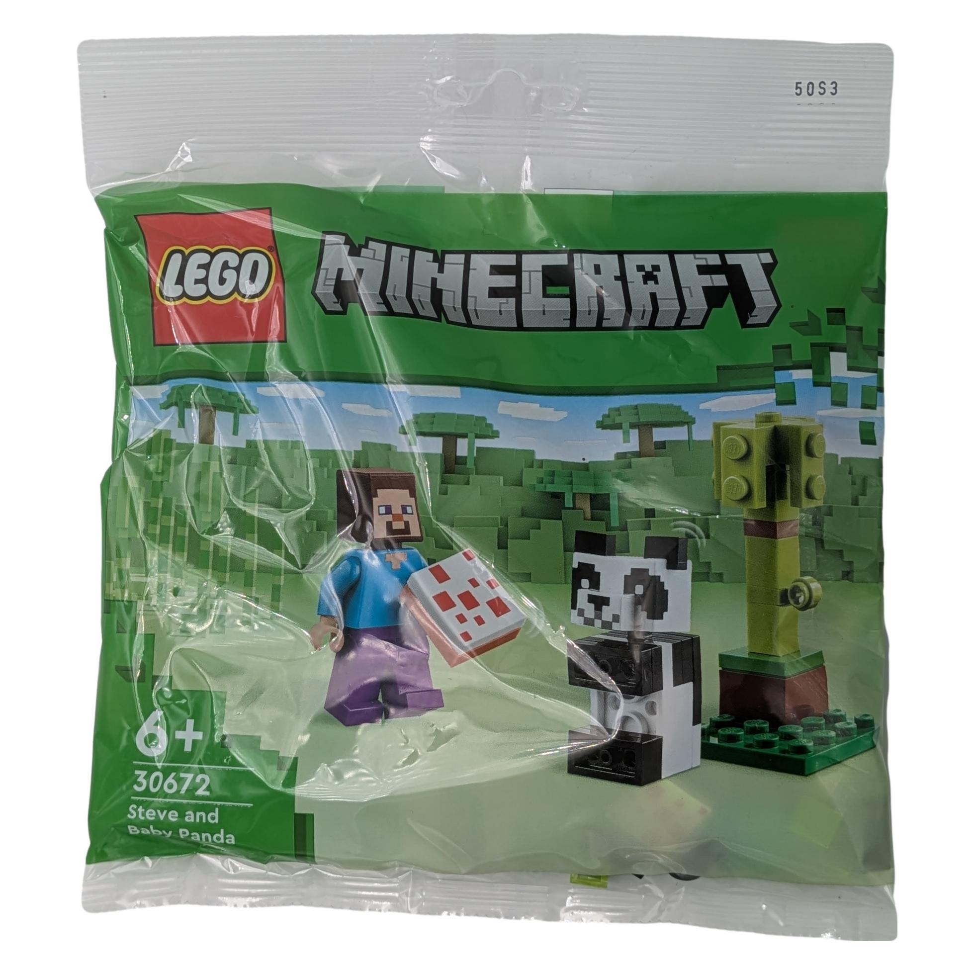 LEGO Minecraft Polybag 30672 Steve mit Baby-Panda - Suesses Mini-Set fuer Fans & Sammler 35 Teile (30672, LEGO Minecraft) (64418415)