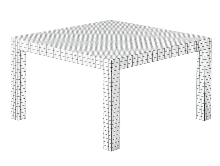 ZANOTTA table carré QUADERNA (126 x 126 cm - Laminé moulé)