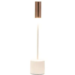 Zafferano - Carolina LED-Tischlampe mit wiederaufladbarer, dimmbarer Touch-Funktion - Poliertes Elfenbein und gebürstete Bronze