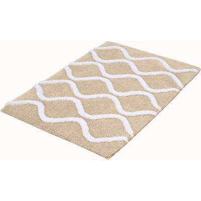 Badematte KLEINE WOLKE "Piana, Badvorleger, Badezimmer Teppich", beige (sandbeige), H:23mm, Polyester, Badematten, Badematte, Badteppich, modernes Wellen 3D-Design