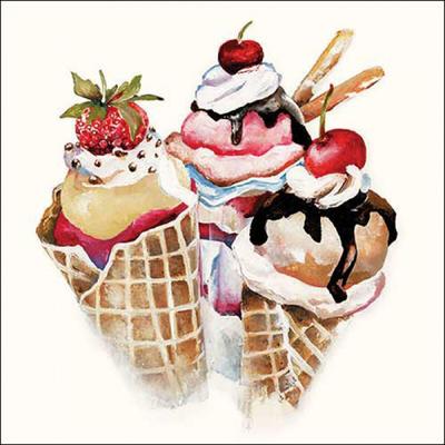 Ambiente 20 Servietten Papier 33x33cm 3-lagig - hochwertige Einweg Papierservietten für Sommer Picknick Gartenparty Kindergeburtstag Eiscreme Party