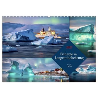Eisberge in Langzeitbelichtung (Wandkalender 2027 DIN A2 quer), CALVENDO Monatskalender