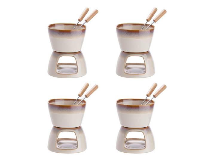 Butlers Schokoladen-Fondue (4er Set) Au Chocolat, Beige, Keramik, 133 cm, Geschirr, Kannen & Karaffen, Stövchen