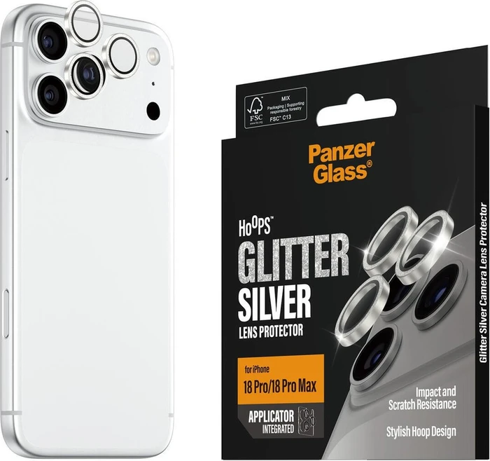 PanzerGlass Hoops für Apple iPhone 18 Pro/Pro Max, Glitzer-Silber