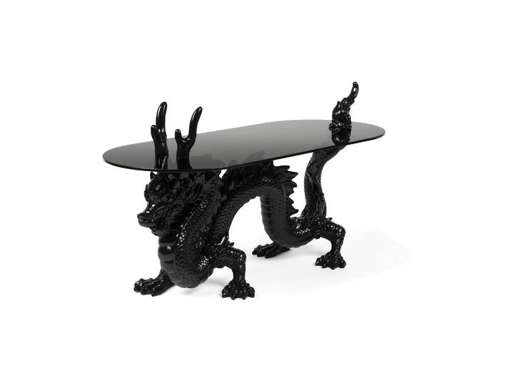 Table basse en résine noir Dragonized