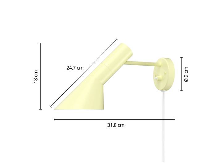 Design wandlamp AJ, geel / oranje, Woon-/ Eetkamer, metaal, Design, Wandlamp design