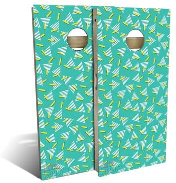 Skip's Garage 80s Teal Outdoor Cornhole Board Set