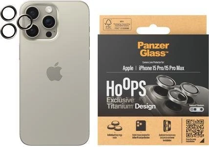 PanzerGlass HoOps Apple iPhone 16 Pro/15 Pro/16 Pro Max/15 Pro Max - Kamera-Linsenringe - Titan natur