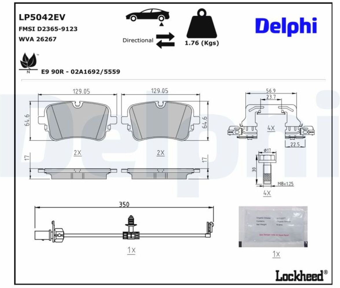 Bremsbelagsatz DELPHI LP5042EV