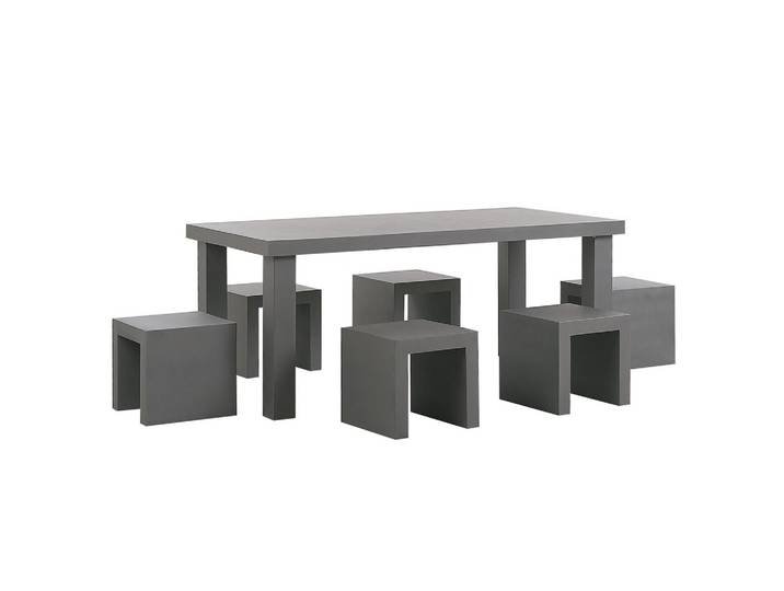 GARTENMÖBEL SET 6-Sitzer Beton grau Taranto